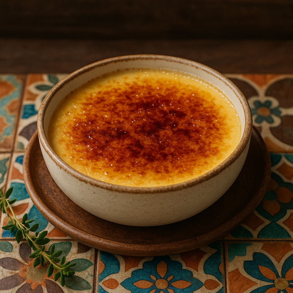 Gluten-Free French Vanilla Crème Brûlée with Caramelized Sugar Topping